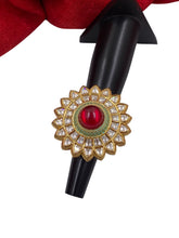 Designer Rotating Polki And Ruby Big Finger Ring For Brides By Gehna Shop Finger rings